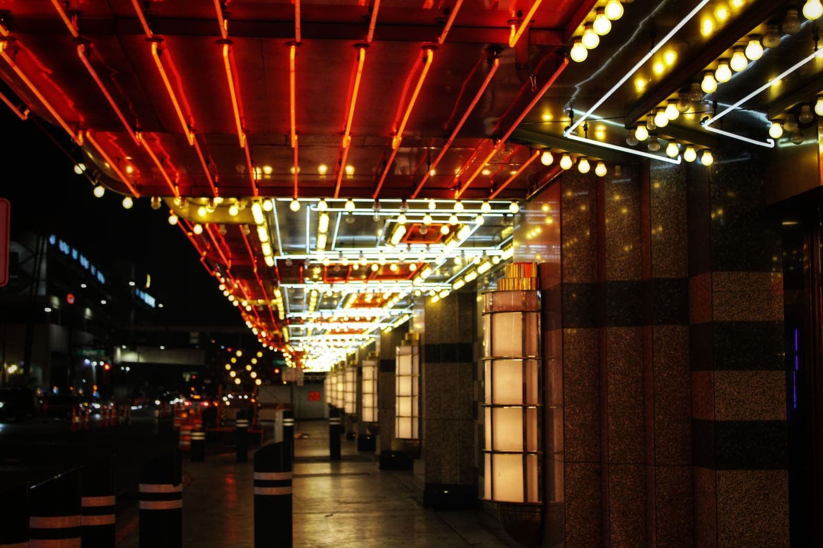 Atlantic City Boardwalk casinos lit up at night