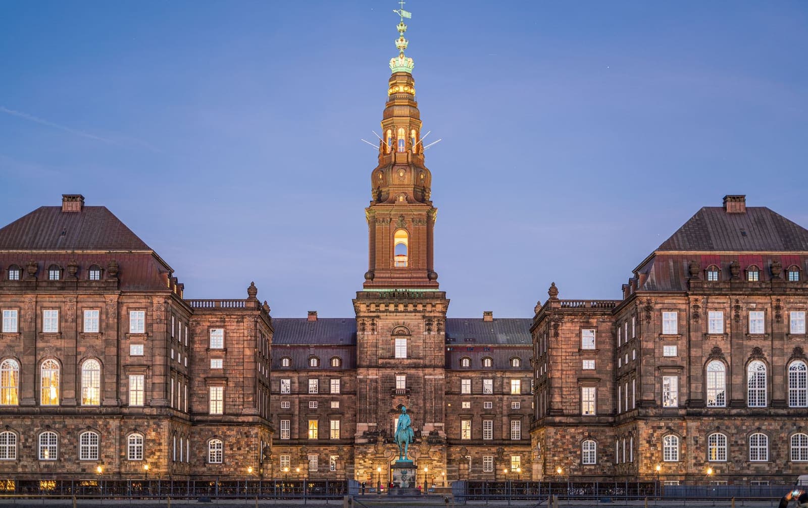 Exterior of a Danish government building associated with national legislation