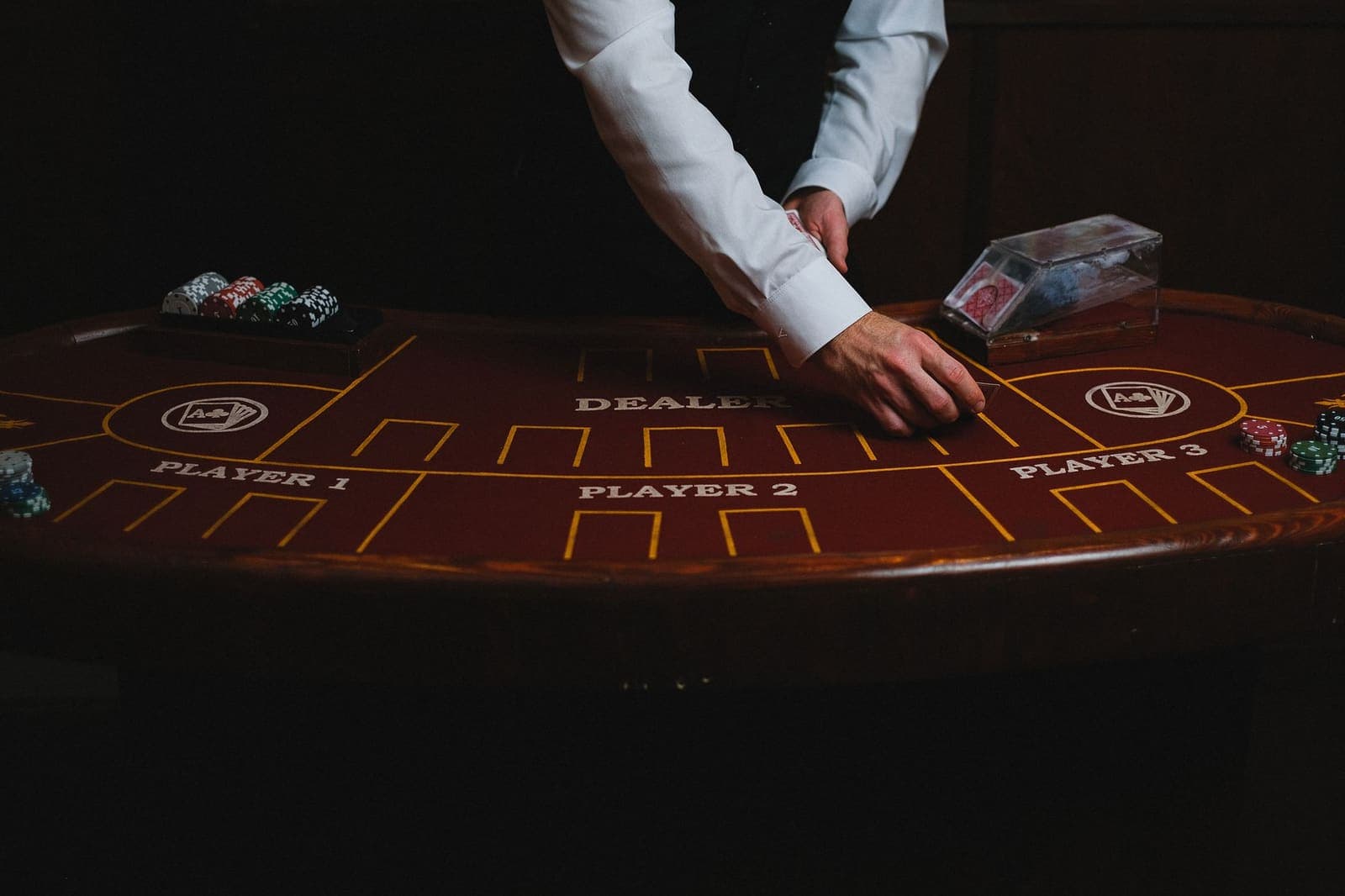 cards on a baccarat table